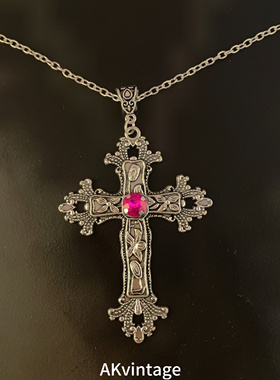 Vintage 古着 lmprisoning pink cross项链