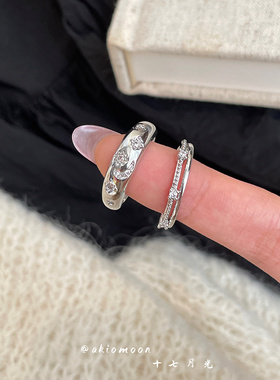 星月神话｜akiomoon十七月光开口戒精致小众设计感叠戴百搭戒指女