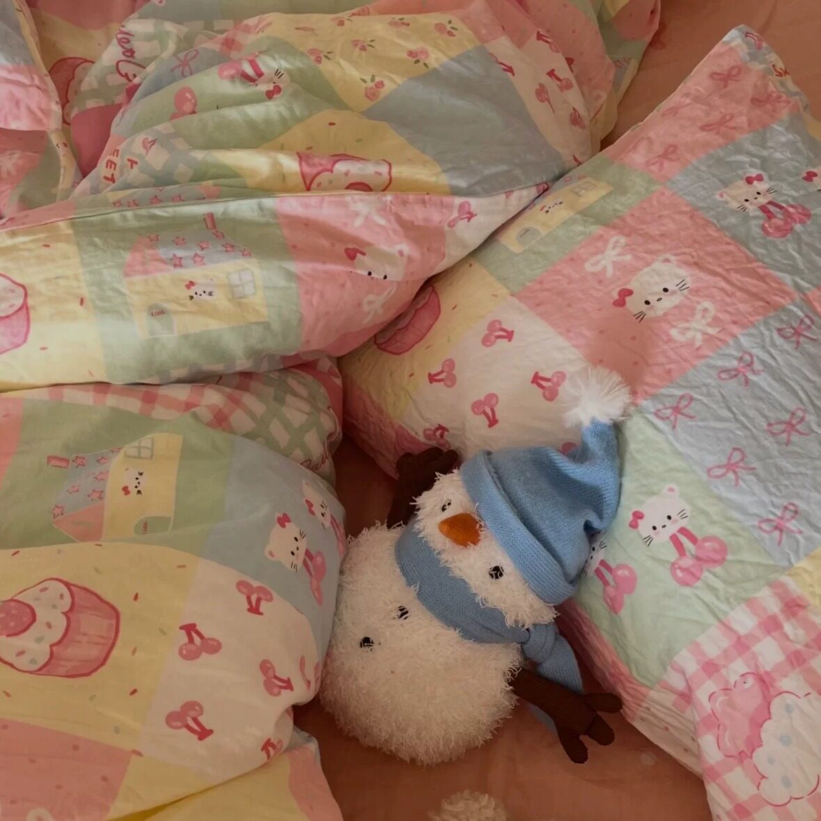 可爱少女心甜甜Kitty~超柔软全棉双层纱布床单床笠四件套