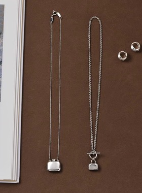 极简小手提包香水瓶项链女