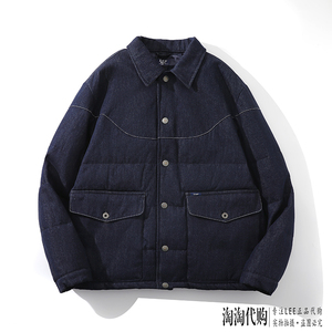 Lee牛仔羽绒服男士2022秋冬保暖加厚外套LMT0036283HH00F-A01776