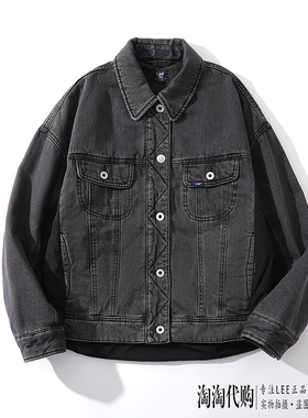 Lee牛仔棉服女23秋冬新拼接加厚保暖外套LWT006631201714-A04972