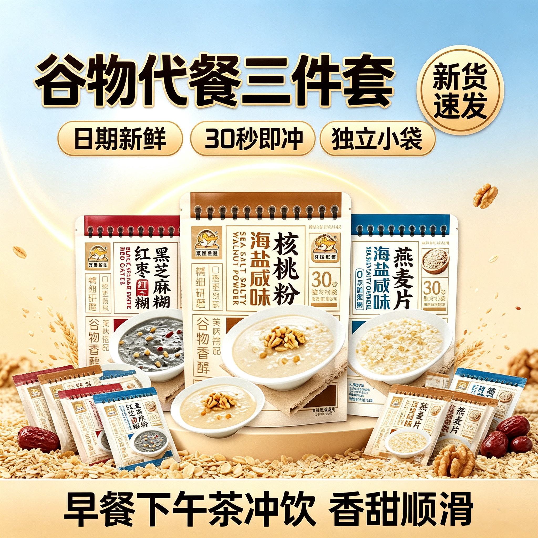双捷金雀海盐核桃黑芝麻糊袋装