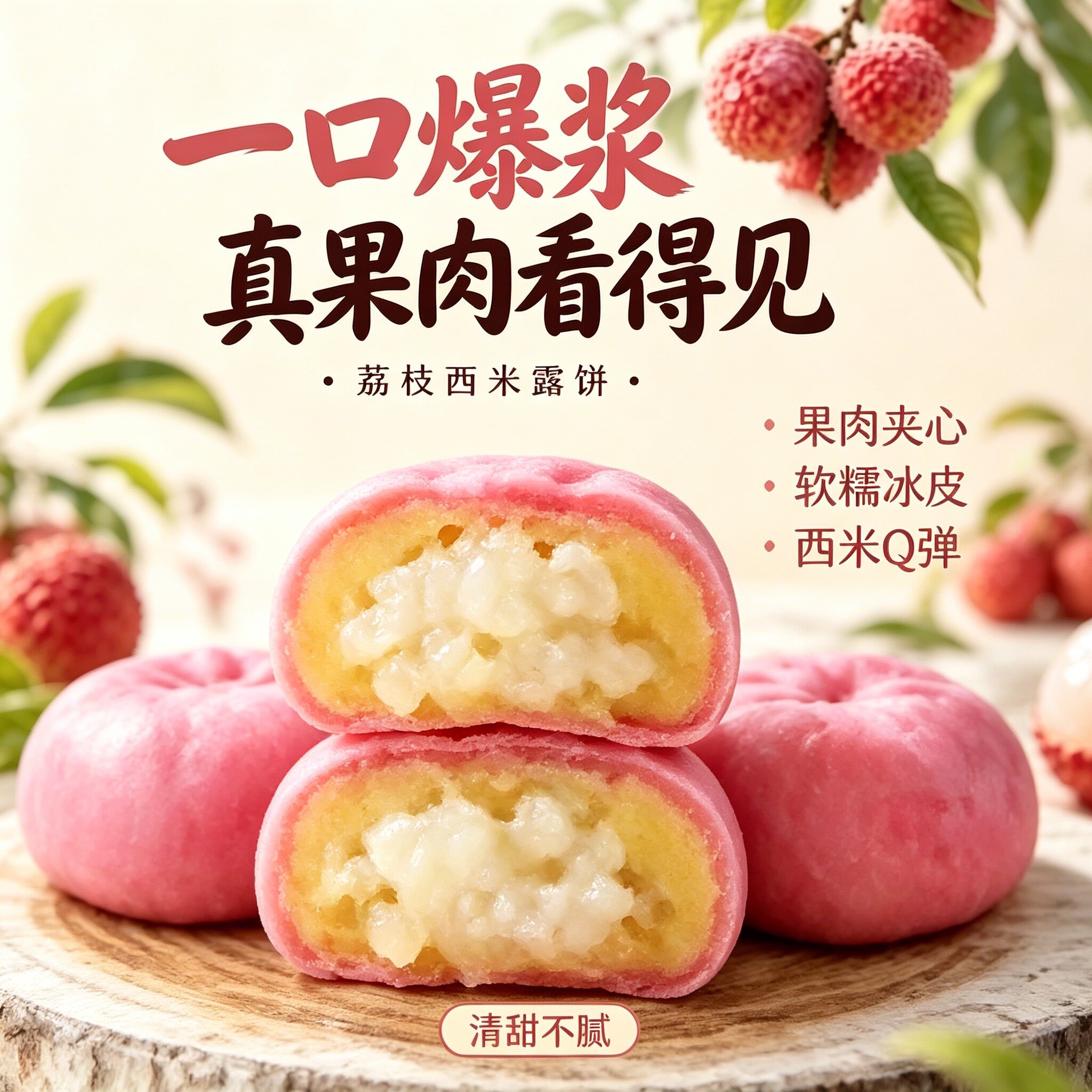 九度七荔枝西米露绿豆饼240g