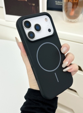 新款适用苹果17pro手机壳iPhone17ProMax纯黑色MagSafe细圈16Pro磁吸15PM保护14Pro相机按键全包17高级感防摔