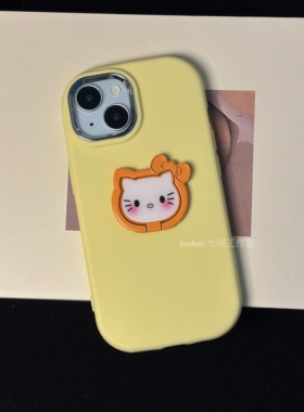 椭圆肥皂橙色KT支架适用于OPPOreno14手机壳新款Reno11硅胶多巴胺13防摔R17可爱14卡通A2Pro女生软壳保护套