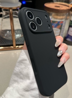 软糯肤感液态硅胶一体拍照Ai按键适用于苹果17promax纯黑色16pro精孔Air全包15pm保护套14纯色13Pro防摔plus