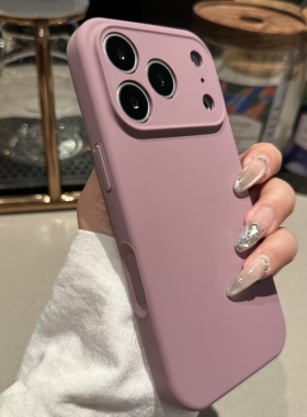 软糯肤感液态硅胶一体拍照Ai按键适用于苹果17promax黑加仑16pro精孔Air全包15pm保护套14纯色13Pro防摔plus