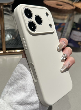 软糯肤感液态硅胶一体拍照Ai按键适用于苹果17promax古董白16pro精孔Air全包15pm保护套14纯色13Pro防摔plus