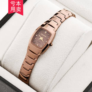 日本機芯氣質(zhì)經(jīng)典 女士鎢鋼手表 休閑石英表 個性 方形防水時尚 女表