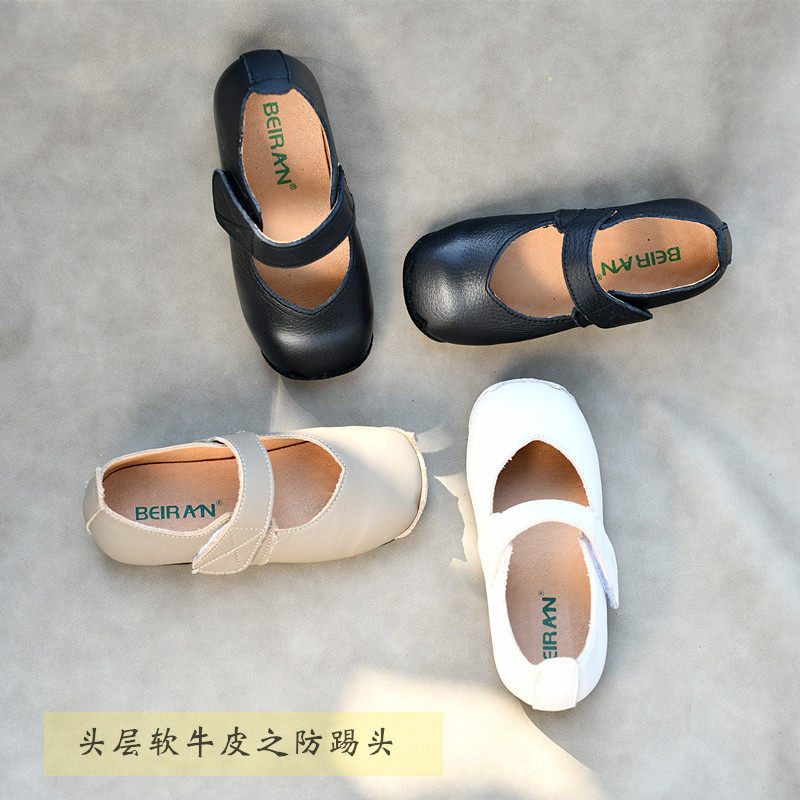 女童牛皮公主鞋真皮皮鞋休闲