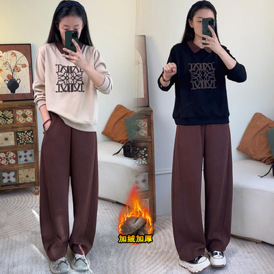 时尚加绒休闲运动套装女2025冬季