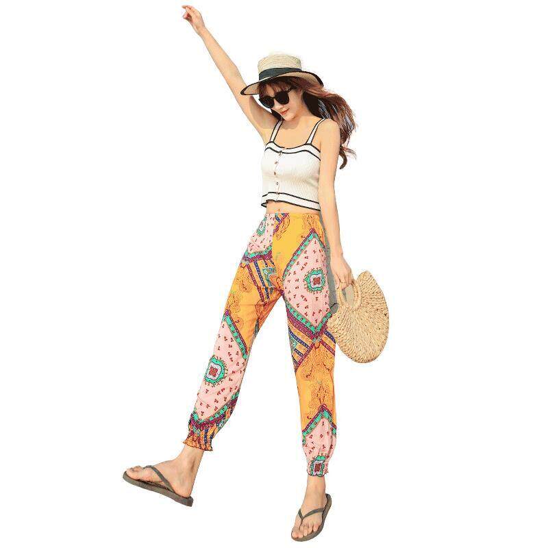 印花长裤女春夏阔腿灯笼裤女宽松夏季小脚裤女灯笼裤夏薄款薄在类目 女装/女士精品, 裤子, 休闲裤中 - 来自Buy2taobao.com提供专业的淘宝代购服务