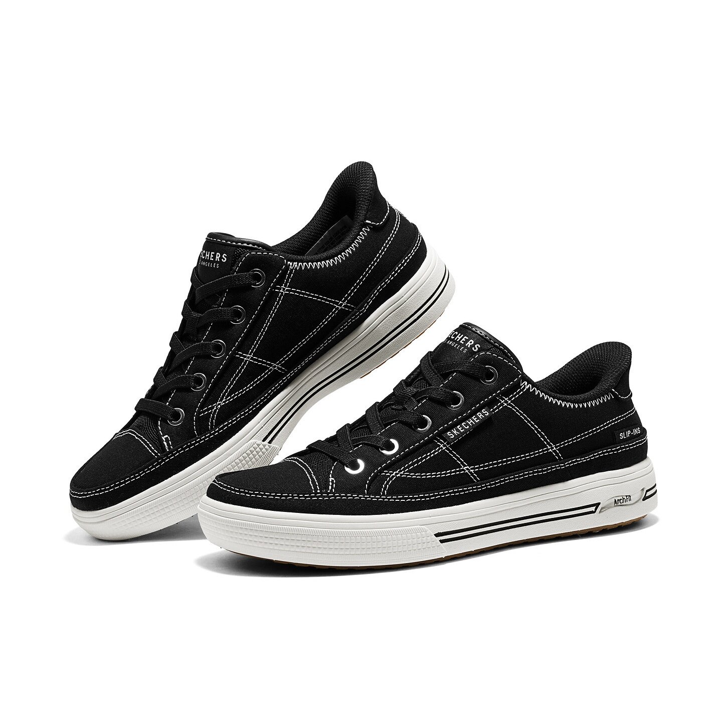 Skechers2026新款女士时尚百搭舒适休闲绑带帆布鞋177197