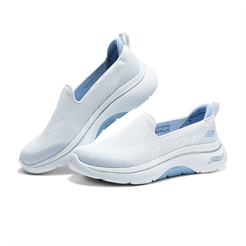 Skechers斯凯奇女鞋夏新款一脚蹬健步鞋网面透气休闲运动鞋125304