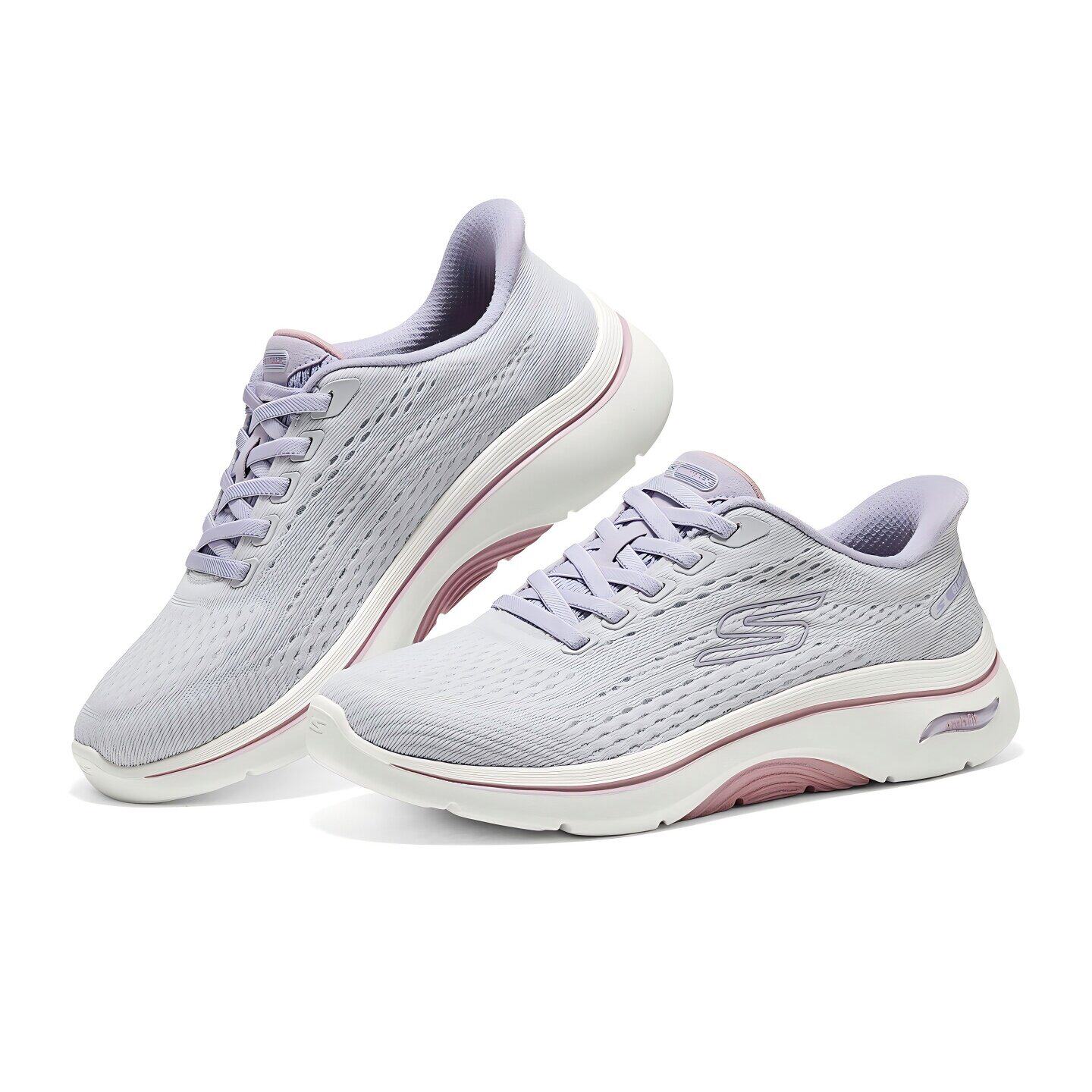 SkechersSKECHERS2026新款女士纹理编织网布闪穿绑带健步鞋125342