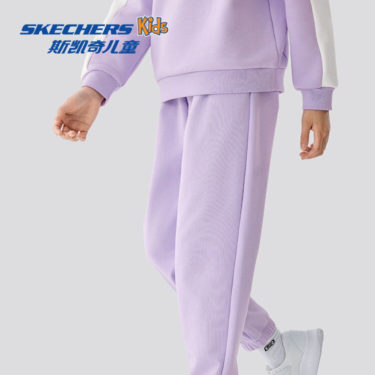 Skechers斯凯奇儿童中性宽松针织长裤男女童休闲运动裤L425K119