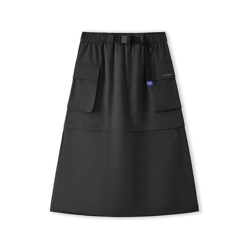 女士工装两穿A字半身裙长裙