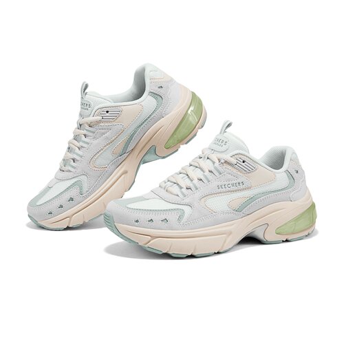 Skechers斯凯奇25新款女士轻质吸震舒适透气绑带休闲老爹鞋177361