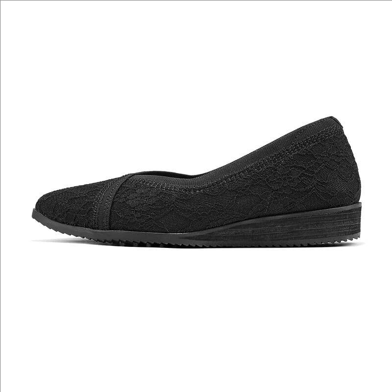 Skechers斯凯奇浅口单鞋坡跟春专柜新款蕾丝舒适休闲鞋女159137