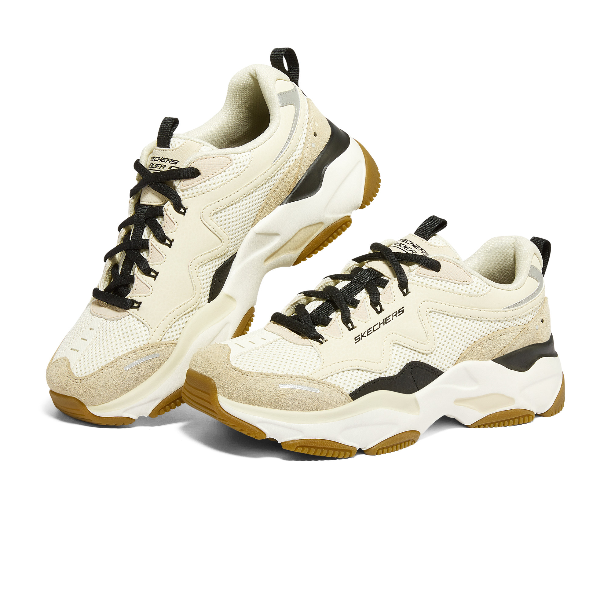 Skechers斯凯奇女士复古拼接厚底时尚透气舒适登山老爹鞋149896