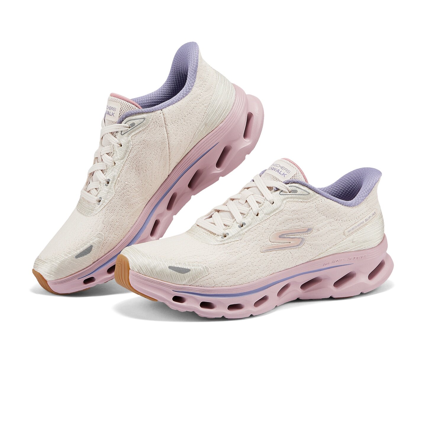 Skechers斯凯奇25新款夏季女士舒适柔软透气绑带闪穿健步鞋125122