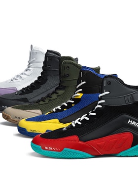HAYABUSA 隼专业比赛拳击鞋防滑耐磨男女摔跤鞋散打高帮靴运动鞋