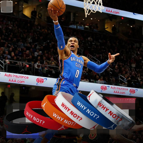 NBA篮球雷霆队威少同款WHY NOT潮版运动手环腕带手链带球迷饰品