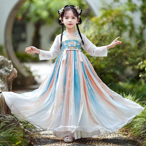 汉服女童夏季2026新款长袖古装襦裙超仙中国风唐装连衣裙四季通用