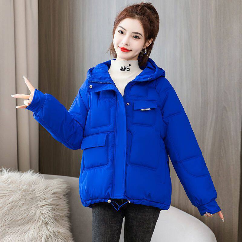 2025加厚冬季新短款大码面包服羽绒棉服连帽女装韩版宽松棉衣外套