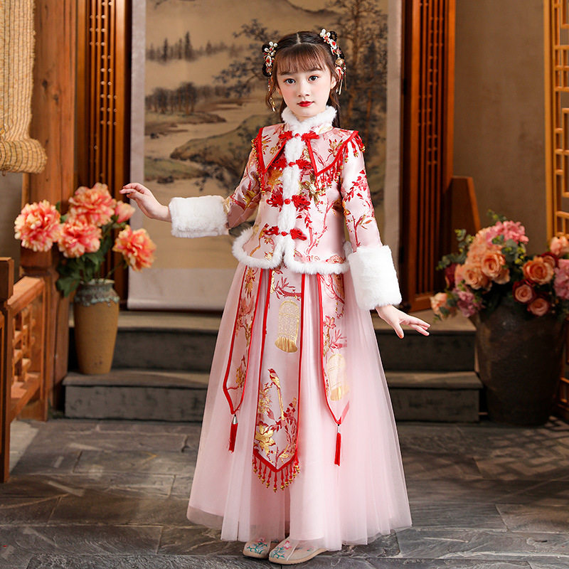 女童冬季加厚过年汉服
