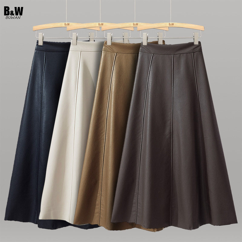 高级感皮裙2026春季新款高腰a字显瘦气质大摆伞裙中长款半身裙