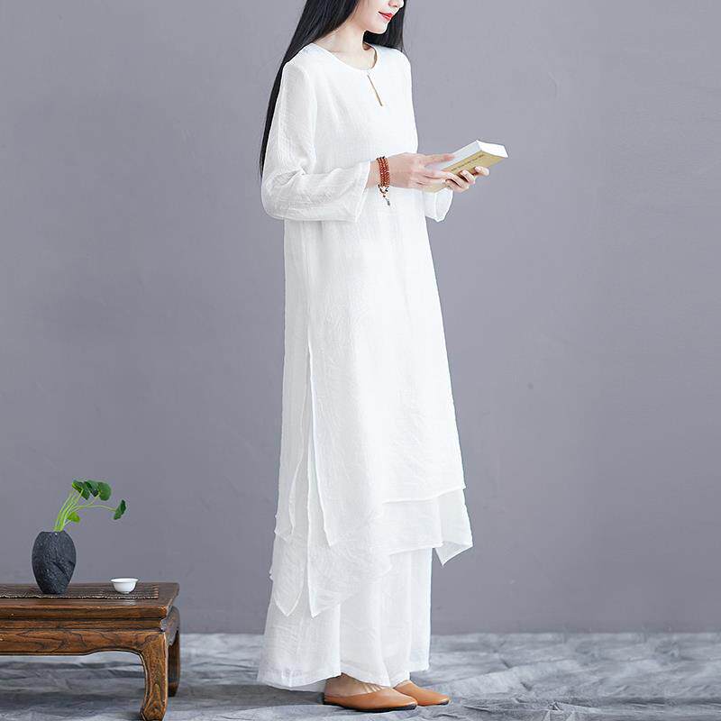 甜美仙气民族中国风禅意茶服套装女养生馆居士打坐禅修疗愈服冥想