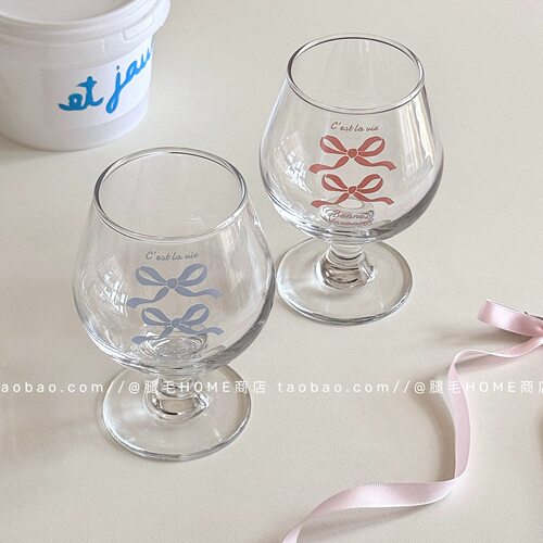 ins蝴蝶结玻璃高脚杯起泡酒杯
