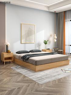 床架子无床头床2023新款实木榻榻米床架地台床民宿无床头排骨架