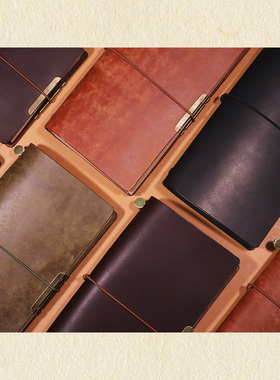 TN款手账本旅行日记标准护照复古高颜值印章绘图植鞣革真皮笔记本