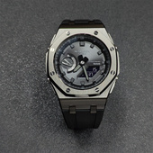 农家橡树GA B2100太阳能系列潮流改装 离岸型精钢壳舒适氟胶表带