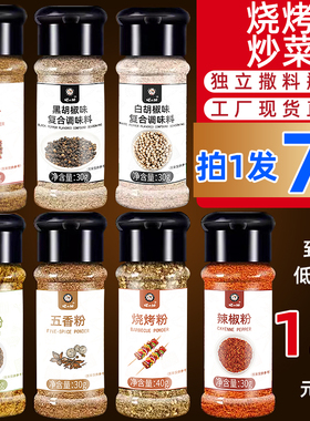 五香粉烧烤调料撒料辣椒面孜然粉椒盐黑白胡椒粉家用全套组合装