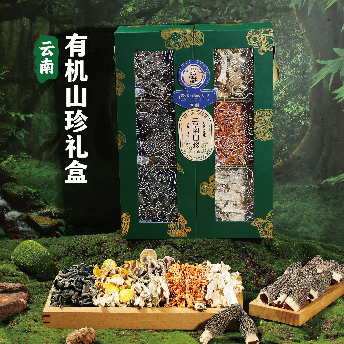 云南有机菌菇山珍礼盒中秋节滋补送礼特色菌菇干货有机礼品266g