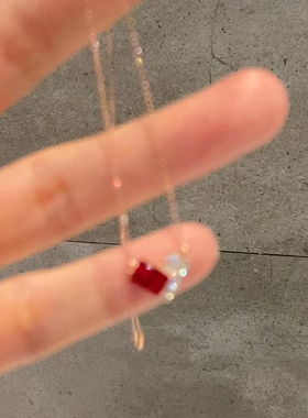 简约红色爱心项链女2025新爆款