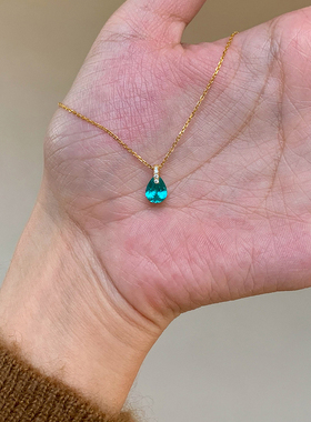 简约极细水滴项链女款秋冬毛衣链