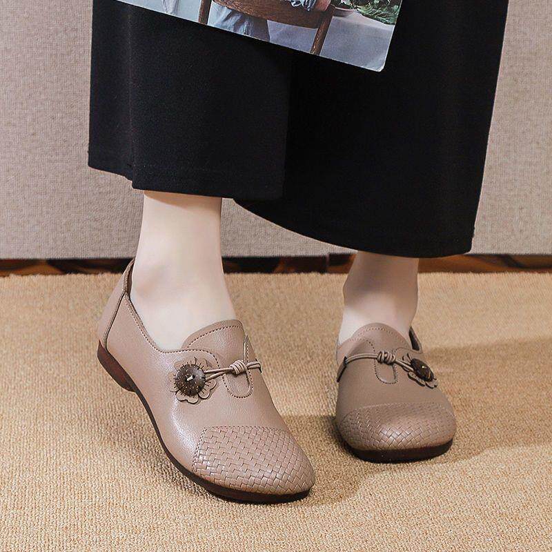 2026春秋款妈妈女鞋皮软底软面舒适中老年单鞋牛筋底果冻底皮鞋