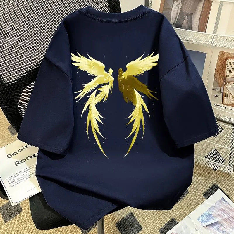 重磅纯棉美式短袖T恤男女原创ins简约学生街头设计感个性透气显瘦