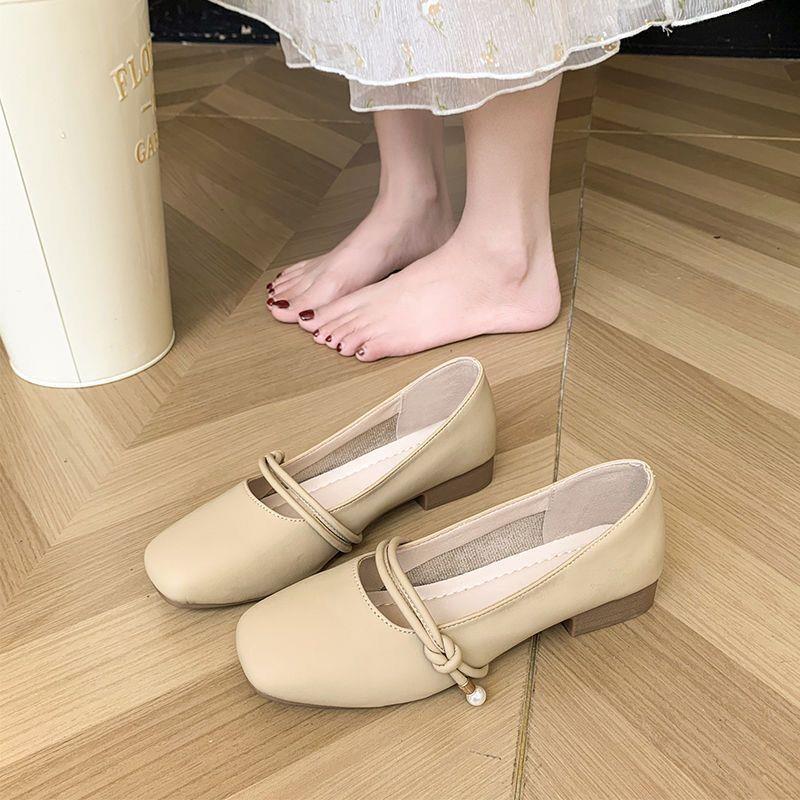 玛丽珍仙女风配裙子低跟单鞋女2026新款春秋晚晚温柔平底奶奶瓢鞋