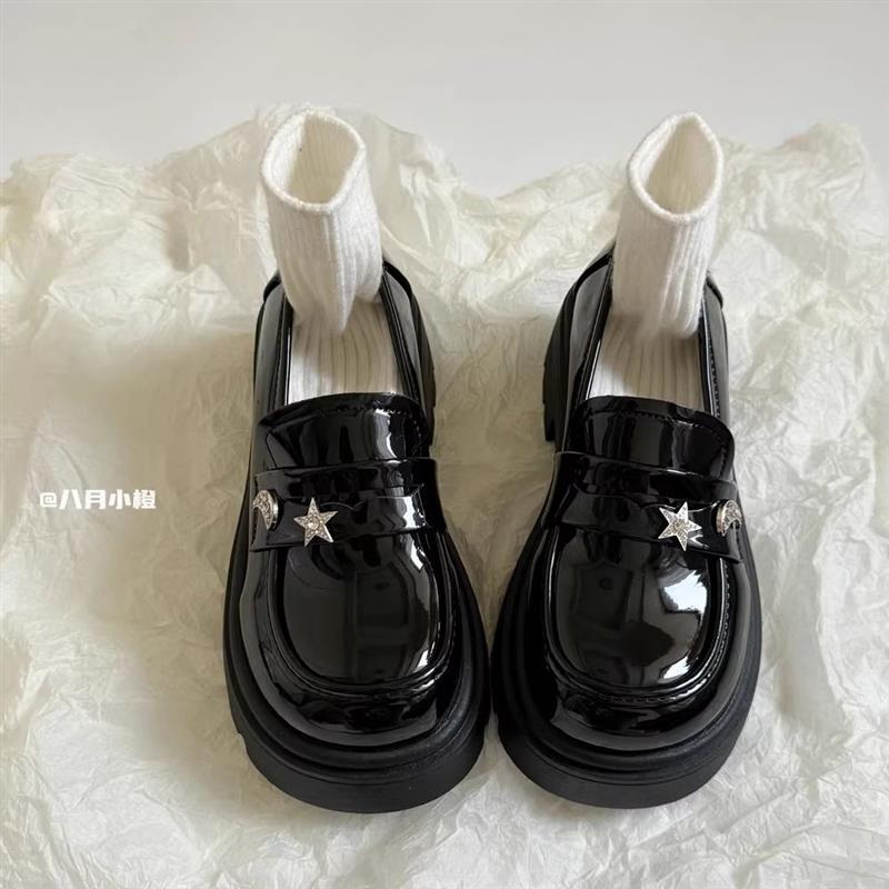 厚底jk制服乐福鞋女日系学院风星月水钻2026年春季新款小皮鞋单鞋