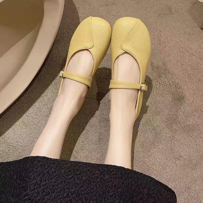 法式玛丽珍小皮鞋女2026春季新款珍珠链条亮银单鞋蝴蝶结豆豆女鞋