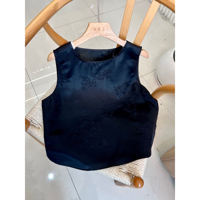 清仓DY2826樱美嘉100桑蚕丝真丝花萝香云纱背心无袖马甲