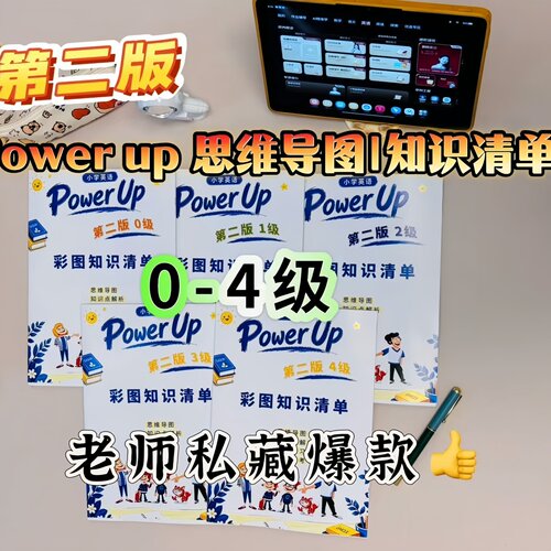 Power up0-4级彩色图案思维导图讲义同步梳理知识清单配作业练习