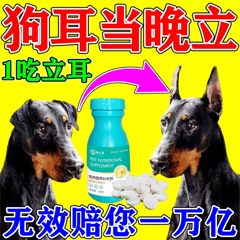 狗狗立耳神器钙片立耳贴小狗雪纳瑞杜宾犬边牧柯基德牧立耳辅助器