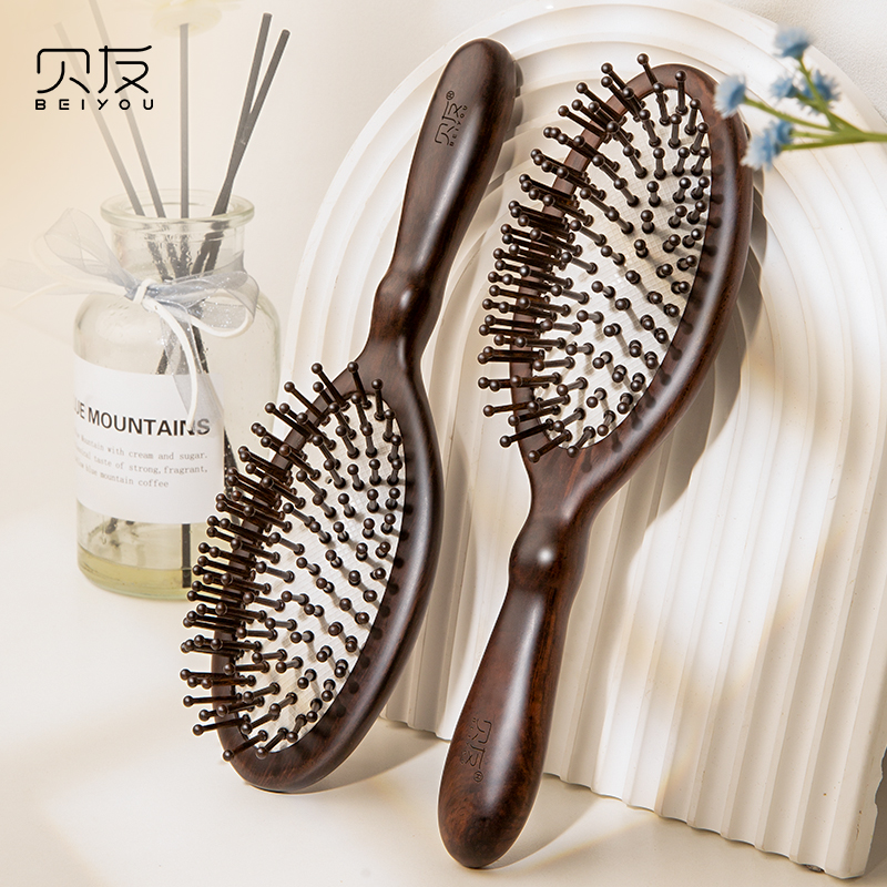贝友气垫气囊梳子檀木按摩梳头部